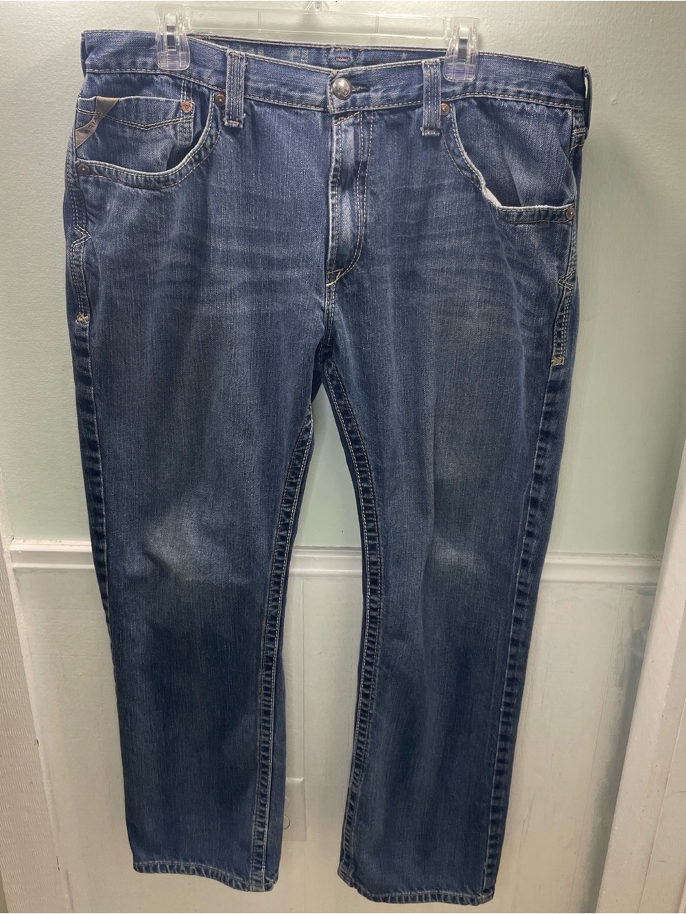 Ariat Men's Straight-Leg Dark Blue Jeans